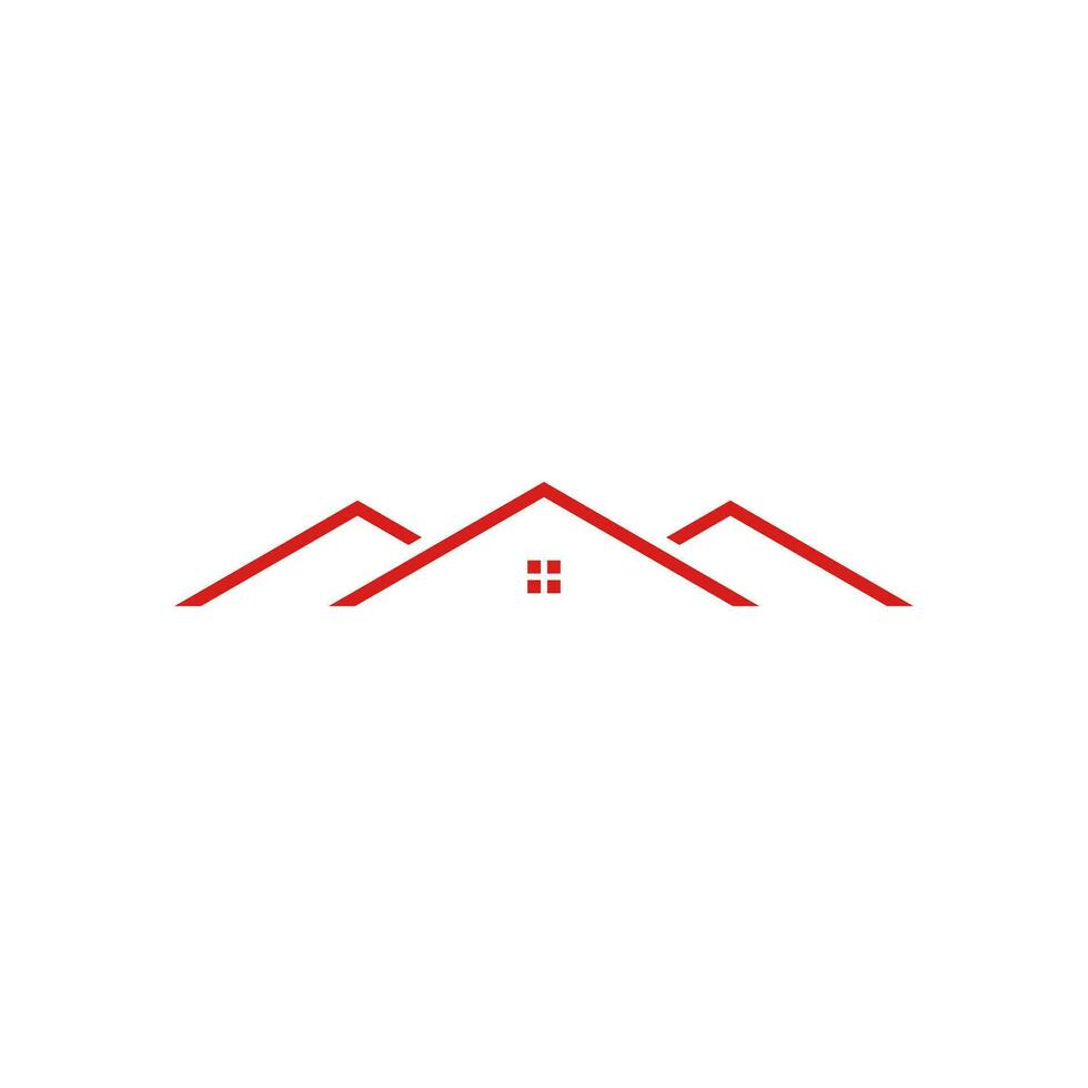 rouge toit Accueil icône logo conception vecteur illustration sur blanc Contexte.