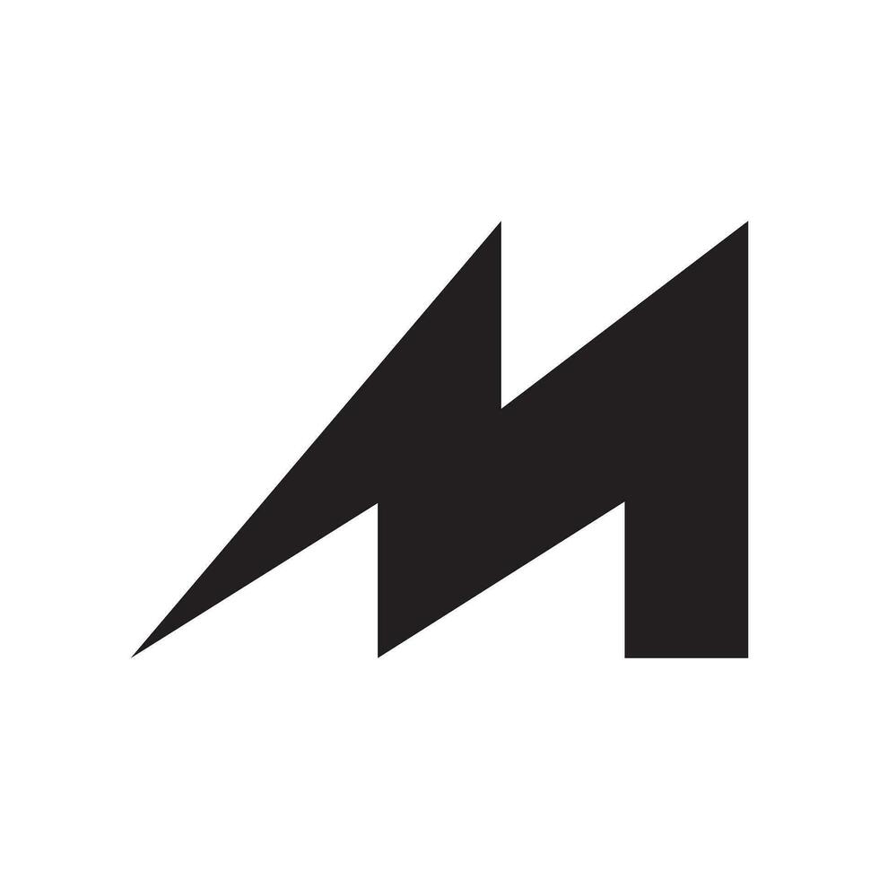 m électrique logo conception concept isolé sur blanc Contexte. vecteur