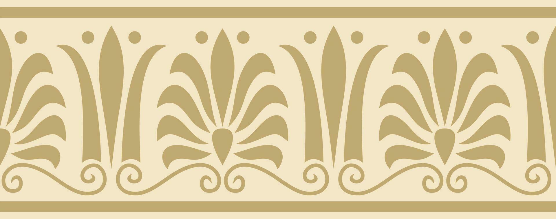 vecteur d'or sans couture classique grec ornement. interminable européen modèle. frontière, Cadre ancien Grèce, romain Empire