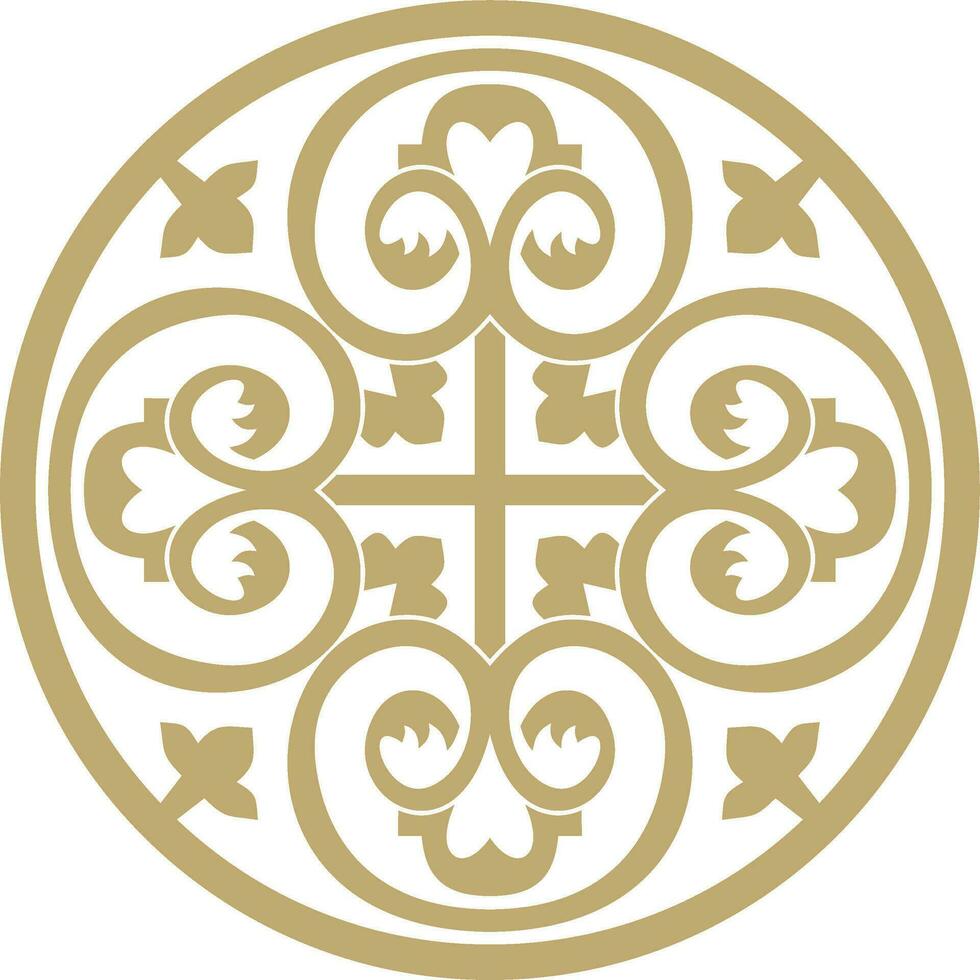 vecteur d'or rond ancien byzantin ornement. classique cercle de le est romain Empire, Grèce. modèle motifs de constantinople