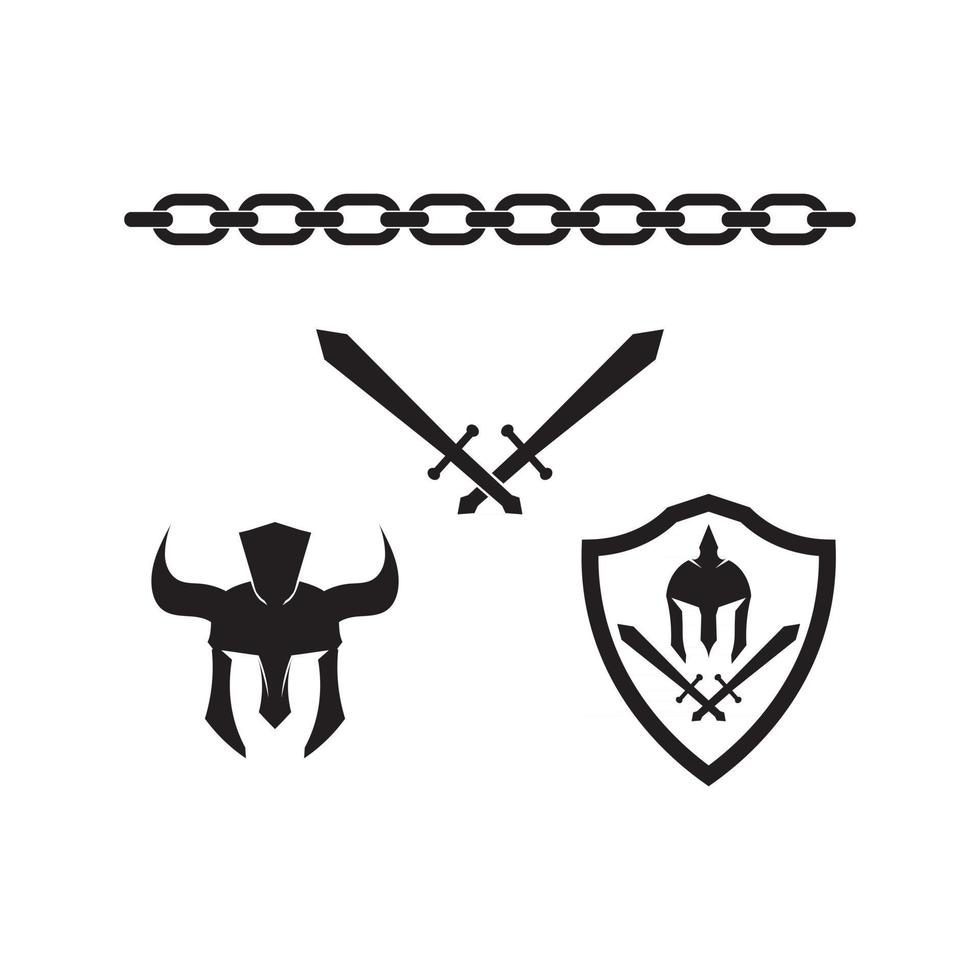 conception de gladiateur noir logo casque spartiate vecteur