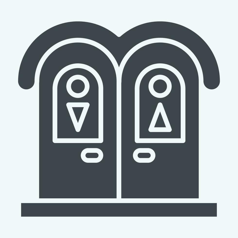 icône Publique toilettes. en relation à amusement parc symbole. glyphe style. Facile conception modifiable. Facile illustration vecteur