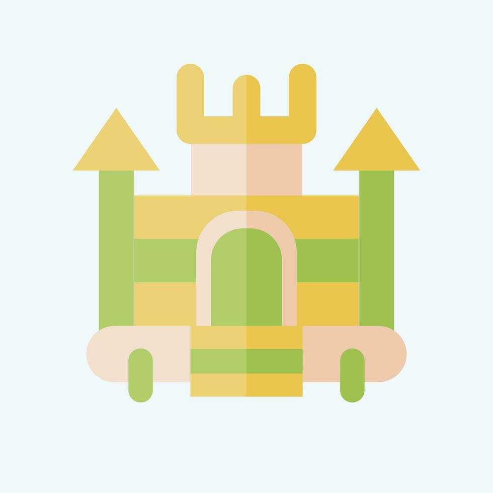 icône gonflable château. en relation à amusement parc symbole. plat style. Facile conception modifiable. Facile illustration vecteur