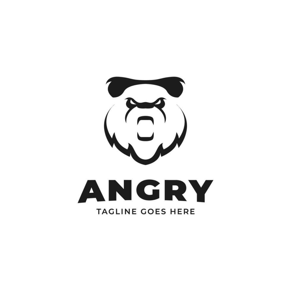 en colère Panda logo logo conception concept vecteur illustration symbole icône