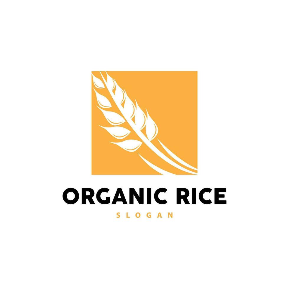 blé grain riz logo, Facile conception biologique vecteur illustration icône modèle