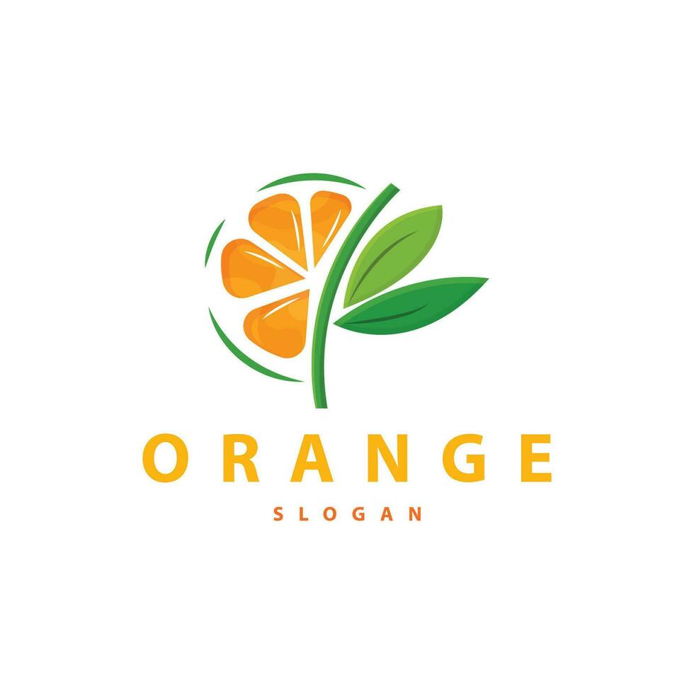 Orange tranche fruit logo, Frais jus fruit conception symbole modèle vecteur illustration