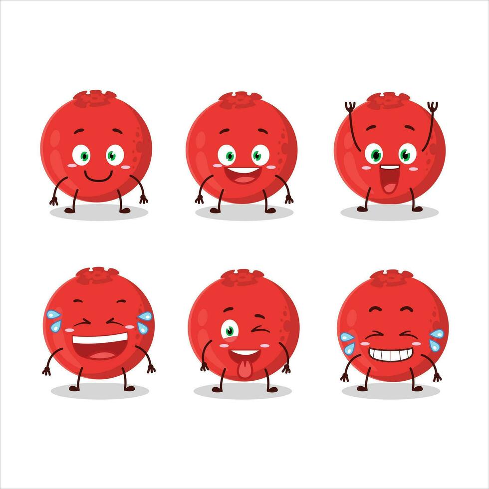 dessin animé personnage de rouge baie avec sourire expression vecteur