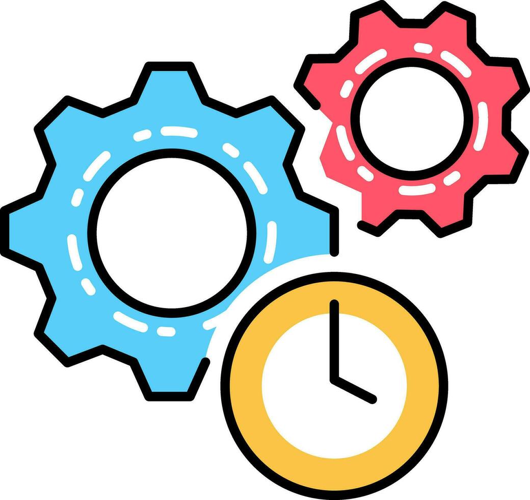 l'horloge équipement temps icône plat vecteur. temps gérants et travail contrôle vecteur