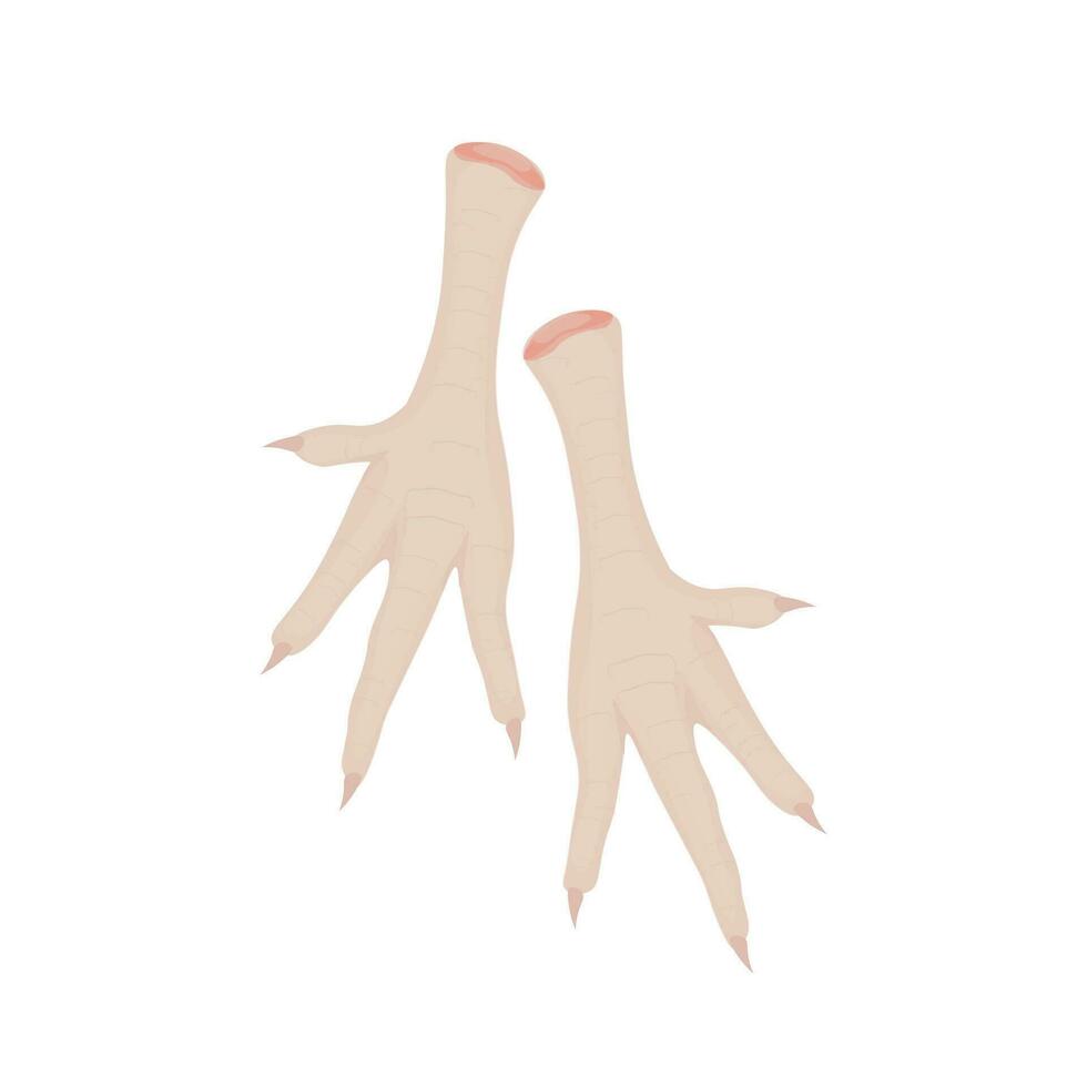 réaliste poulet pieds illustration logo vecteur