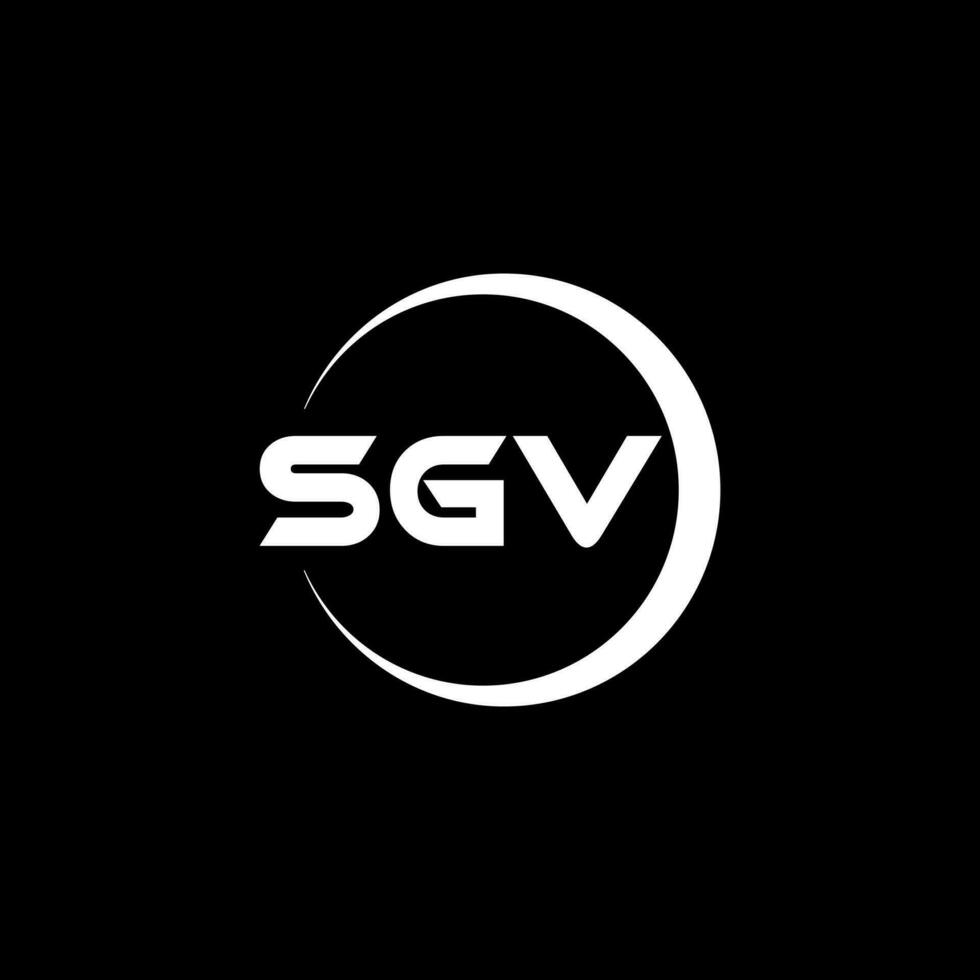création de logo de lettre sgv dans l'illustrateur. logo vectoriel, dessins de calligraphie pour logo, affiche, invitation, etc. vecteur