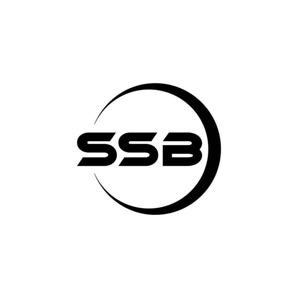 création de logo de lettre ssb avec un fond blanc dans l'illustrateur. logo vectoriel, dessins de calligraphie pour logo, affiche, invitation, etc. vecteur