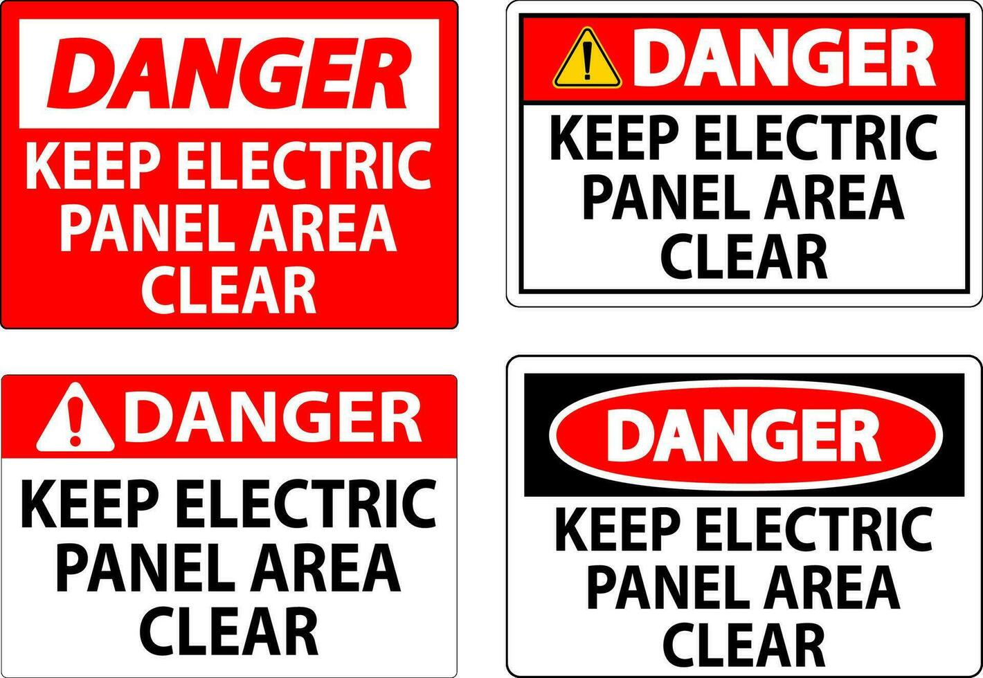 danger signe garder électrique panneau zone clair vecteur