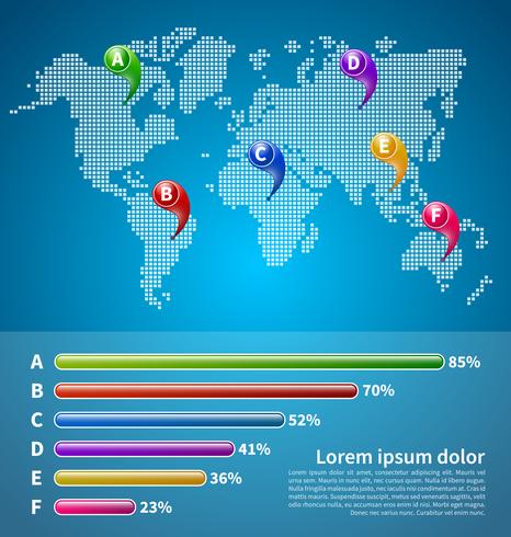 Monde infographique vecteur