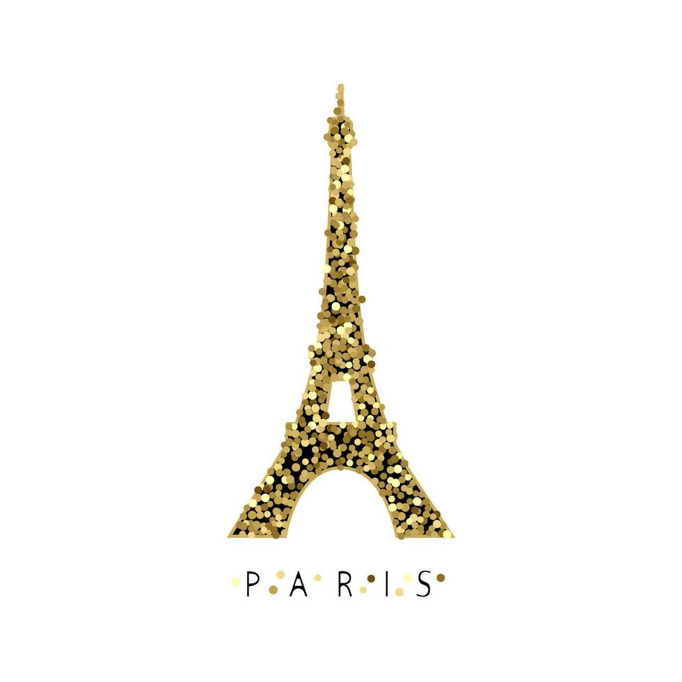 d'or Eiffel la tour icône. vecteur