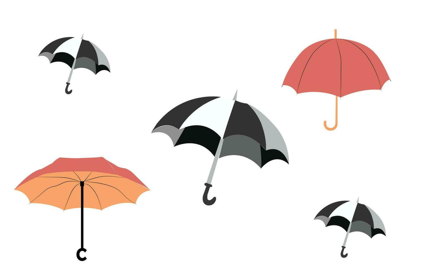 coloré parapluie 3 image illustration dans vecteur. vecteur