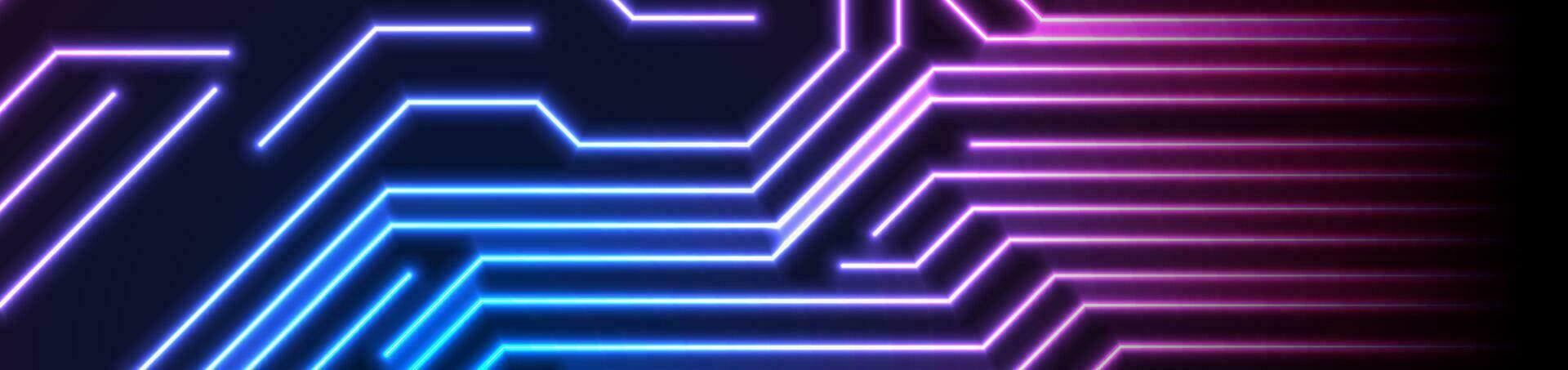 embrasé bleu violet néon circuit planche lignes Contexte vecteur