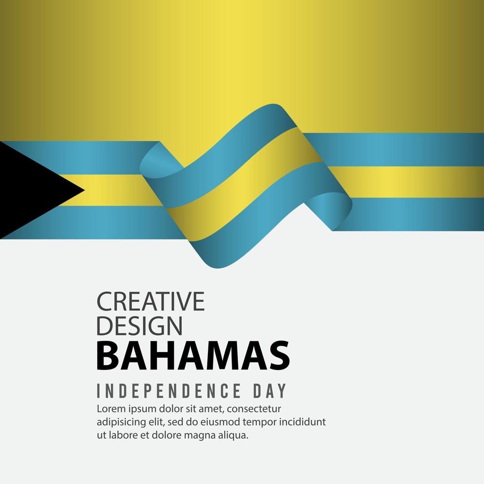 affiche de la journée indépendante des bahamas modèle de vecteur d'illustration de conception créative