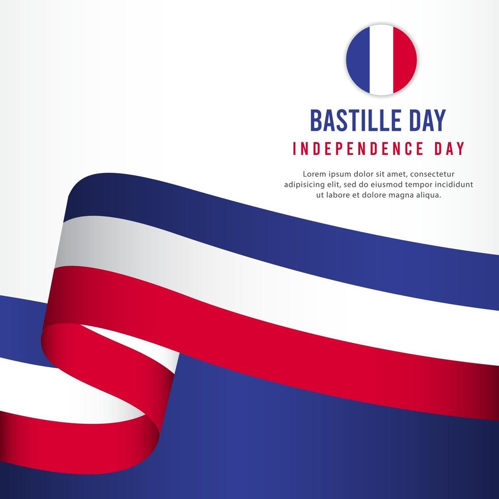 célébration de la fête de l'indépendance du jour de la bastille, illustration de modèle de vecteur de conception de bannière