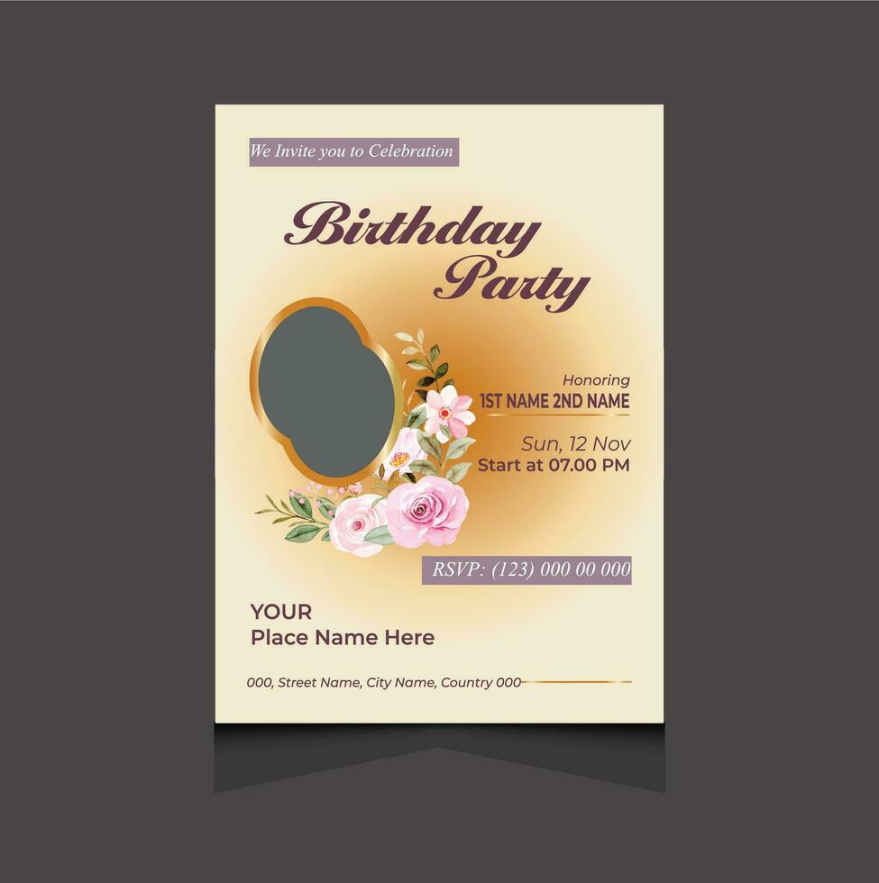 carte d'invitation anniversaire vecteur