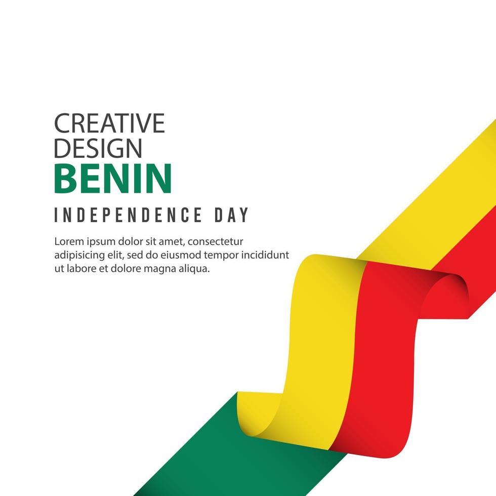 modèle de vecteur d'illustration de conception créative de célébration de la fête de l'indépendance du bénin