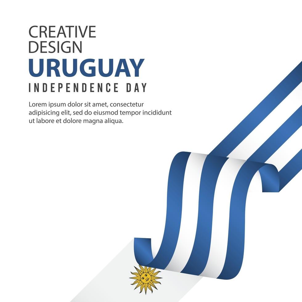 uruguay célébration de la fête de l'indépendance design créatif illustration vecteur modèle