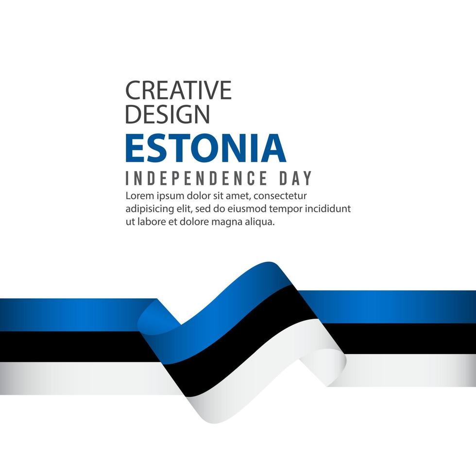 modèle de vecteur d'illustration de conception créative de célébration de la fête de l'indépendance de l'estonie