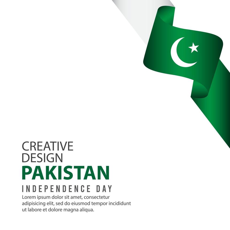 affiche de célébration de la fête de l'indépendance du pakistan modèle de vecteur d'illustration de conception créative