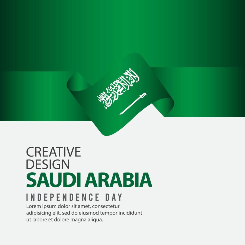 modèle de vecteur d'illustration de conception créative de célébration de la fête de l'indépendance de l'arabie saoudite