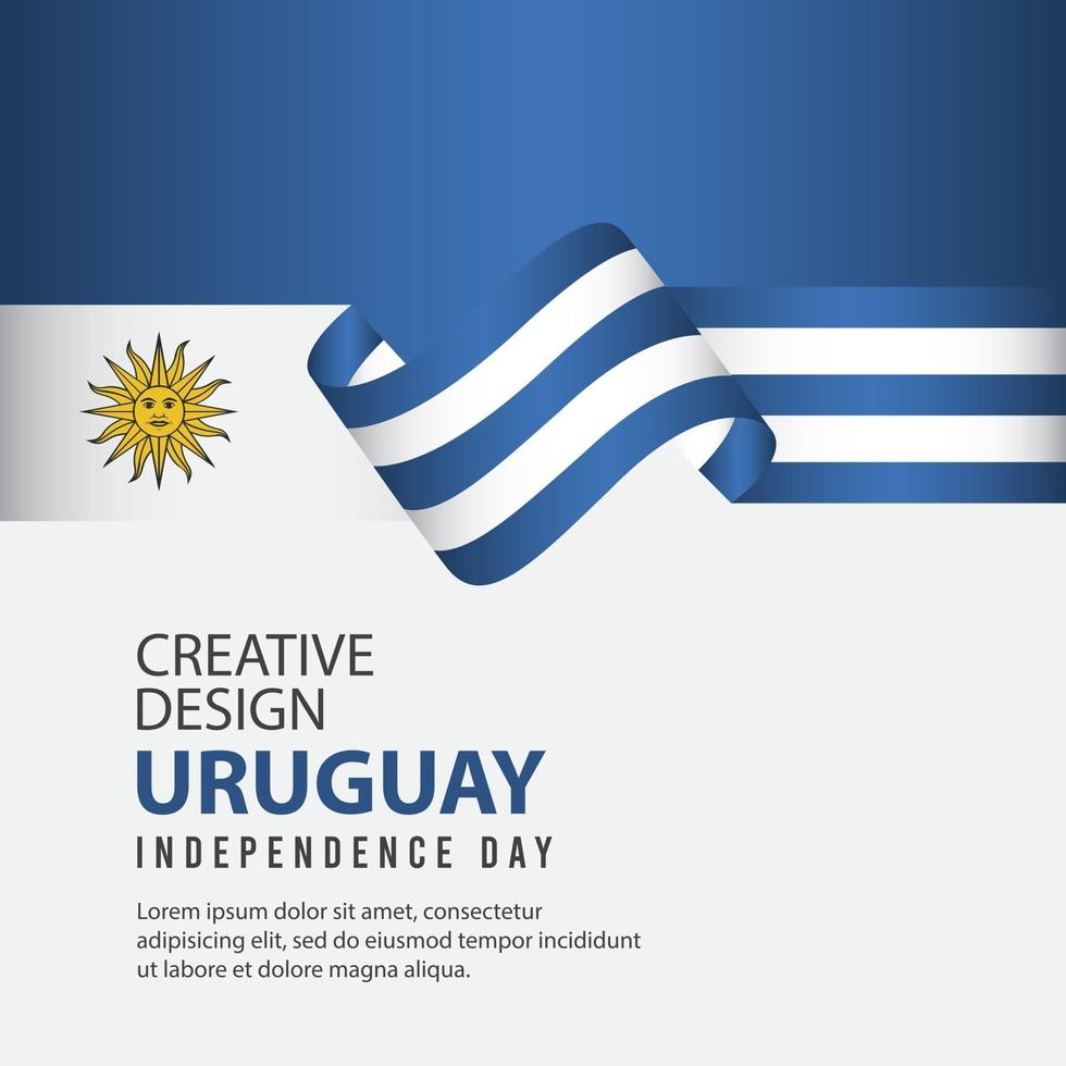 uruguay célébration de la fête de l'indépendance design créatif illustration vecteur modèle