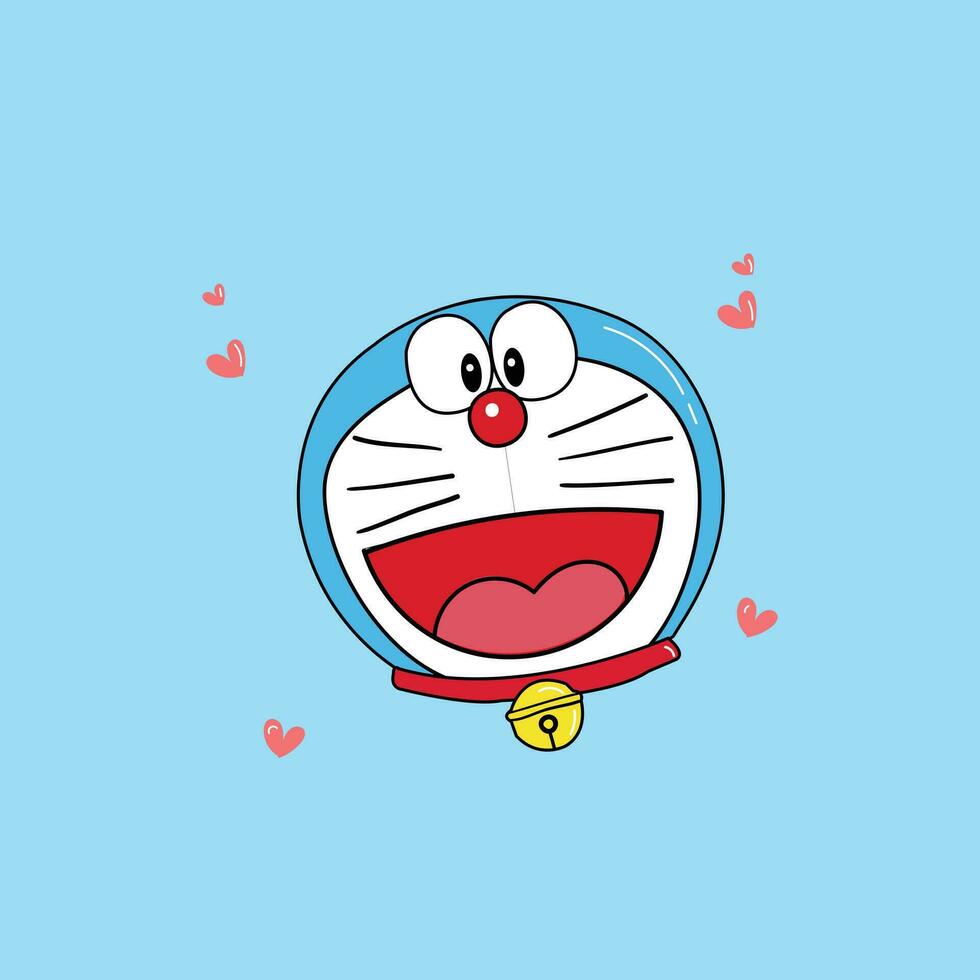 doraemon main tiré mignonne illustration vecteur