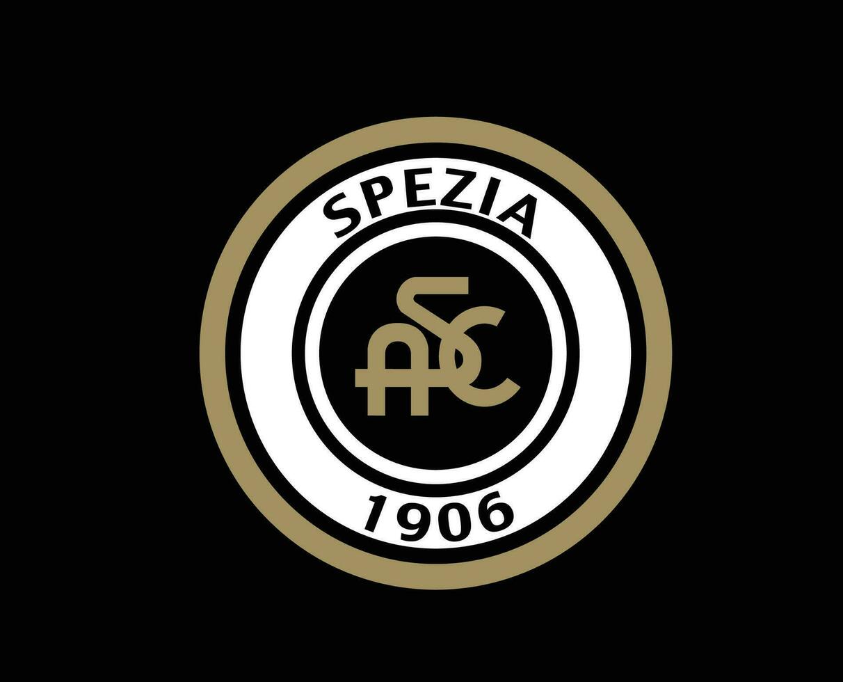 Spezia calcio club logo symbole série une Football calcio Italie abstrait conception vecteur illustration avec noir Contexte