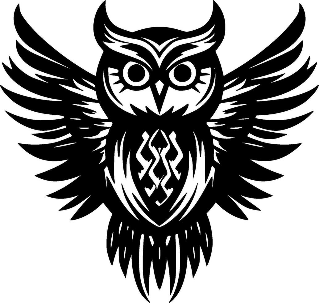 hibou, noir et blanc vecteur illustration