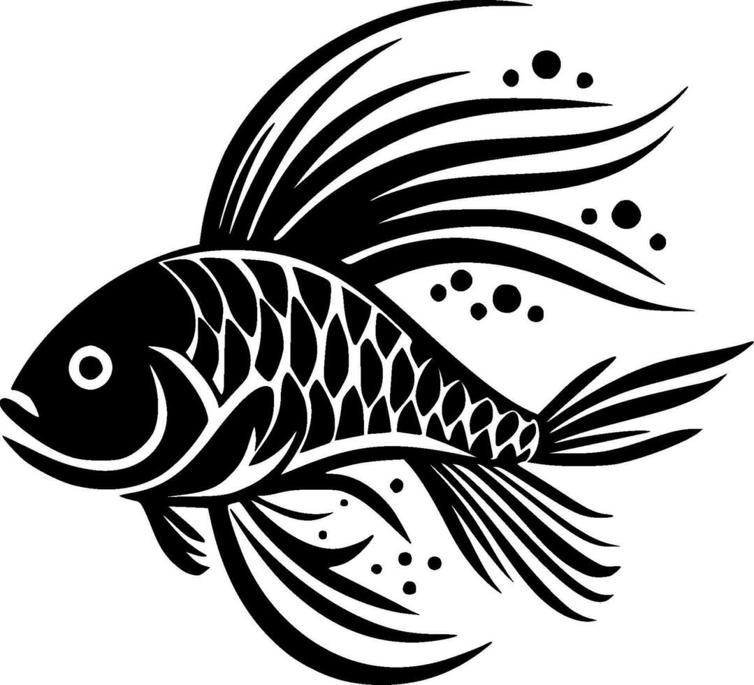 poisson - minimaliste et plat logo - vecteur illustration