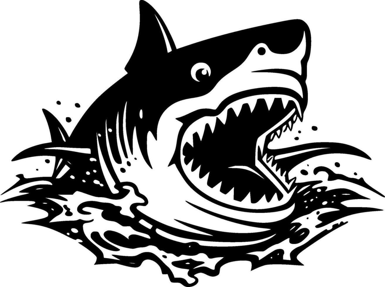 requin, noir et blanc vecteur illustration