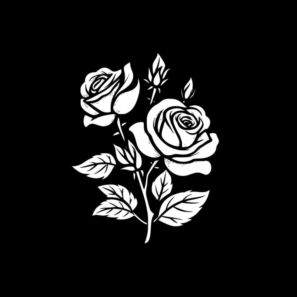 des roses - minimaliste et plat logo - vecteur illustration