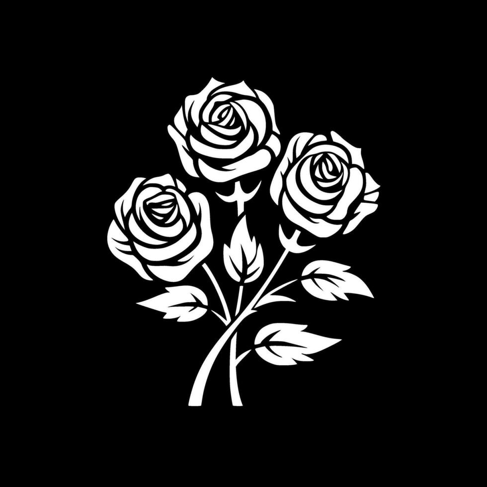 des roses - minimaliste et plat logo - vecteur illustration