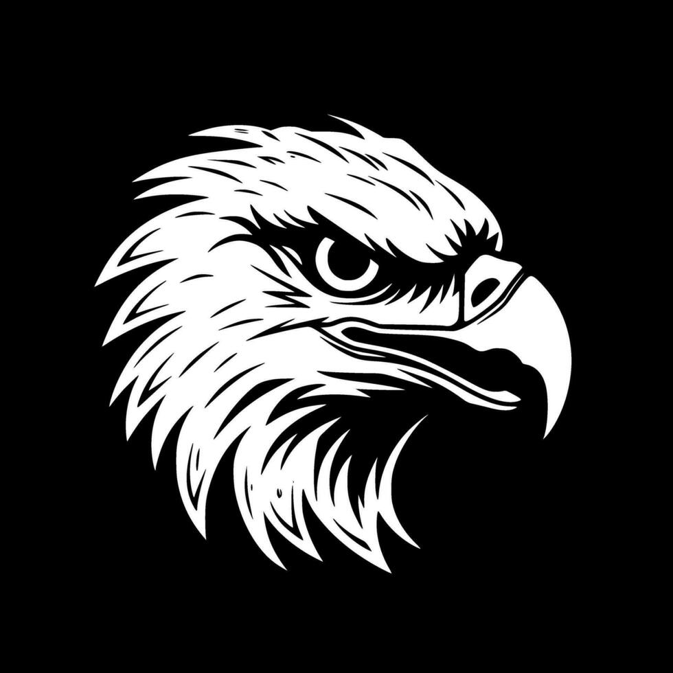 Aigle - noir et blanc isolé icône - vecteur illustration