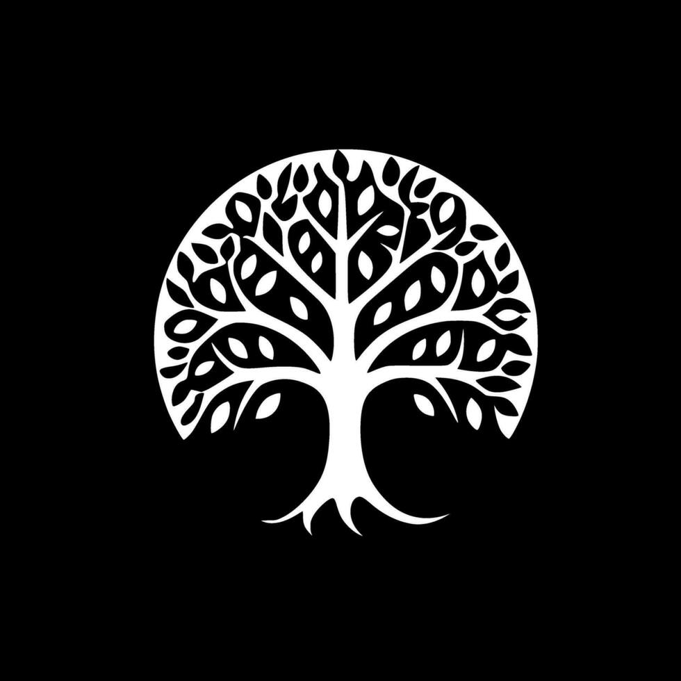 arbre de la vie - minimaliste et plat logo - vecteur illustration