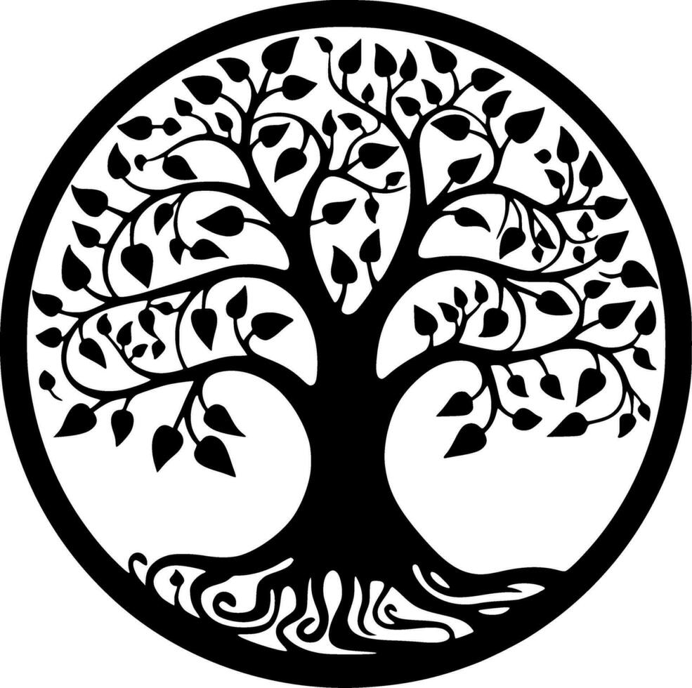 arbre - minimaliste et plat logo - vecteur illustration