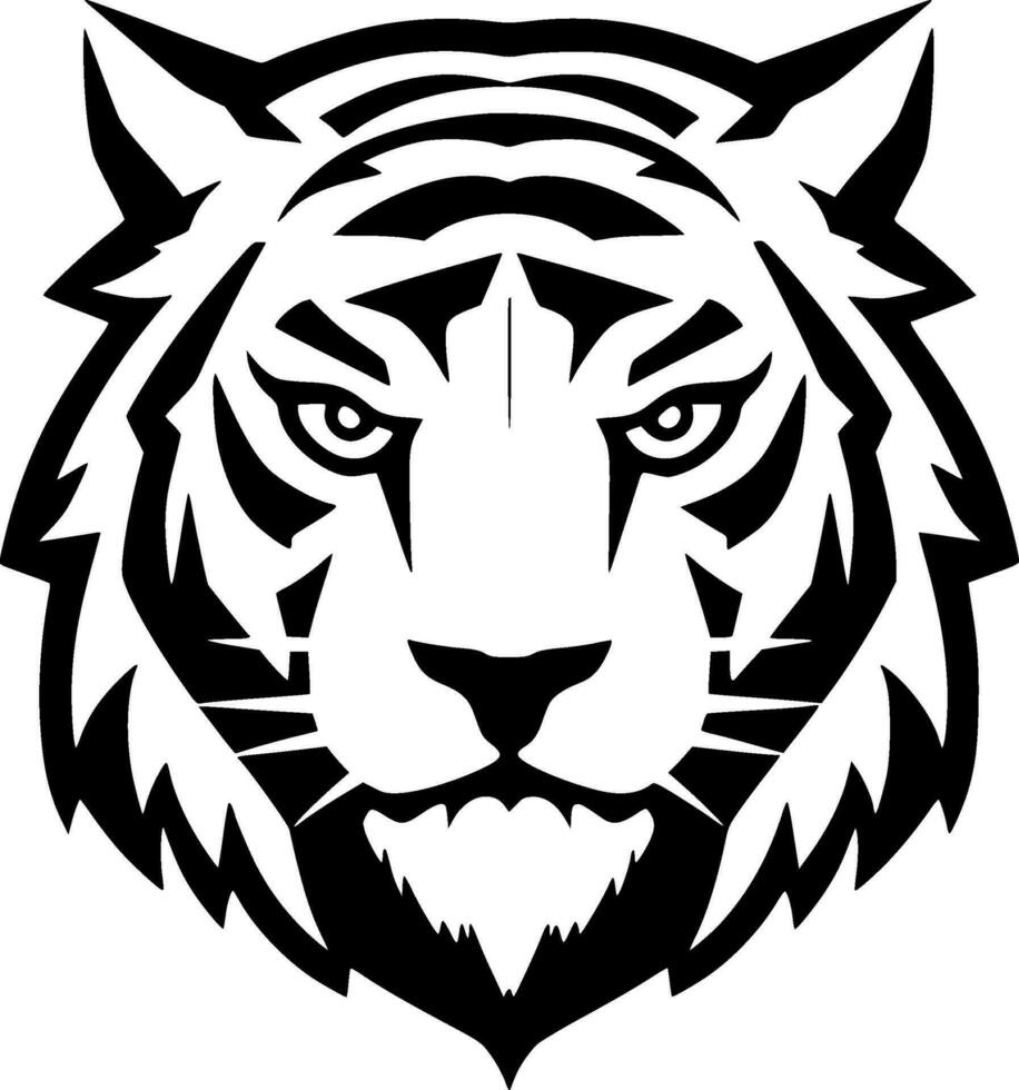 tigre, noir et blanc vecteur illustration