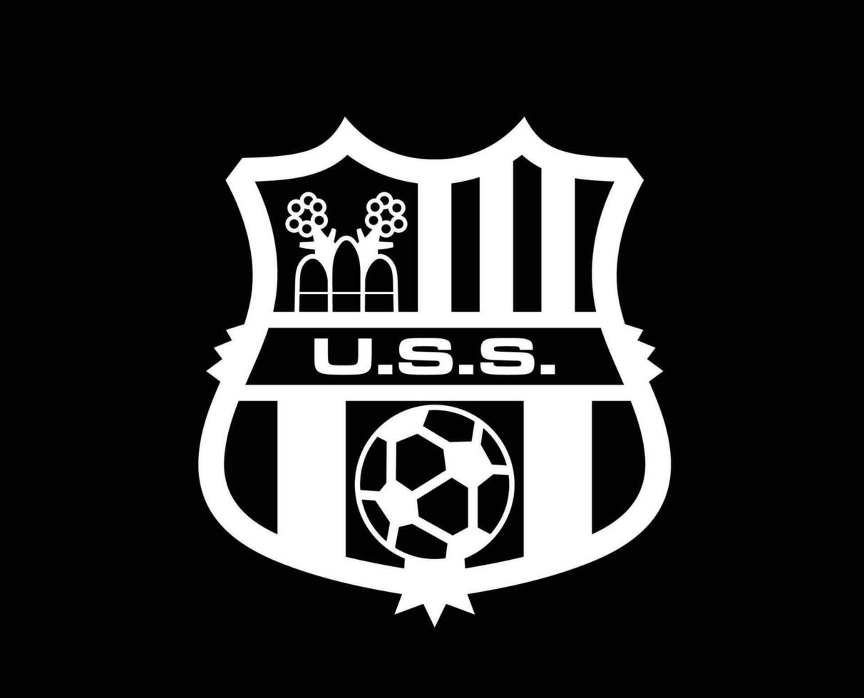 nous sassuolo calcio club logo symbole blanc série une Football calcio Italie abstrait conception vecteur illustration avec noir Contexte
