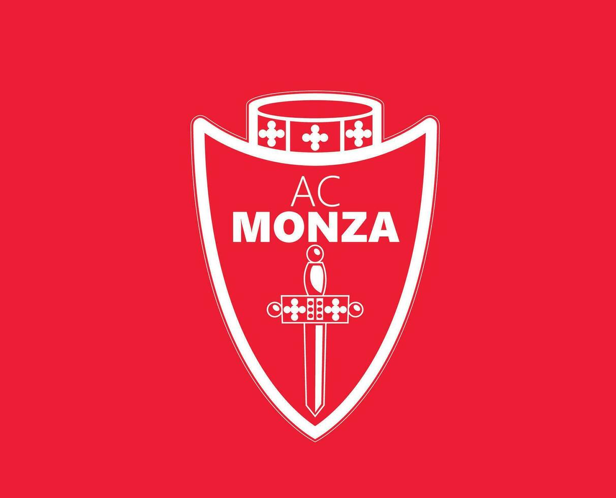 ac monza club symbole logo série une Football calcio Italie abstrait conception vecteur illustration avec rouge Contexte