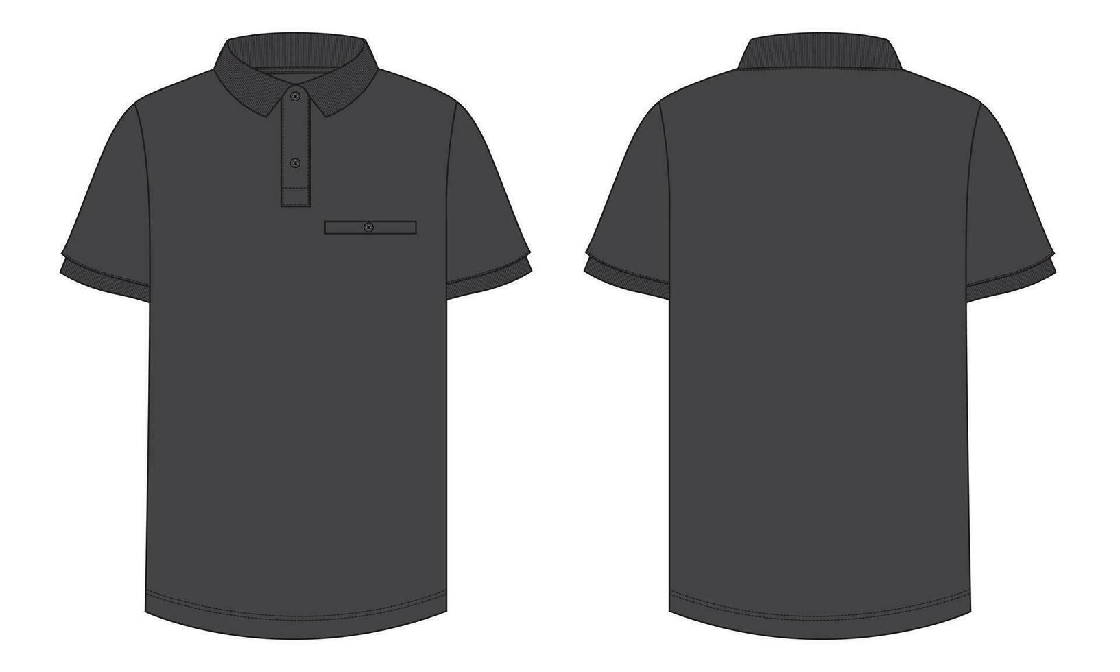 polo chemise vecteur illustration modèle de face et retour vues