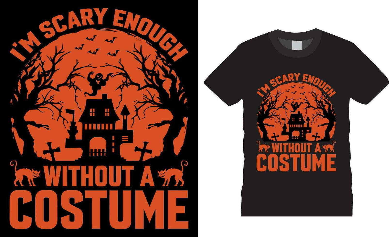 je suis effrayant assez sans pour autant une costume, Halloween T-shirt conception vecteur modèle