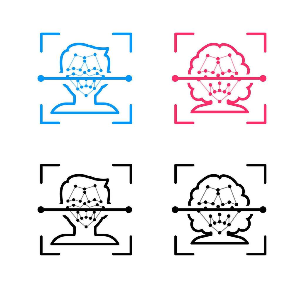 visage id analyse. visage reconnaissance grille. personnel Les données sécurité. biométrique identification vecteur