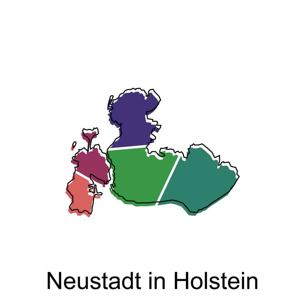 carte de Neustadt dans Holstein géométrique coloré illustration conception modèle, Allemagne pays carte sur blanc Contexte vecteur
