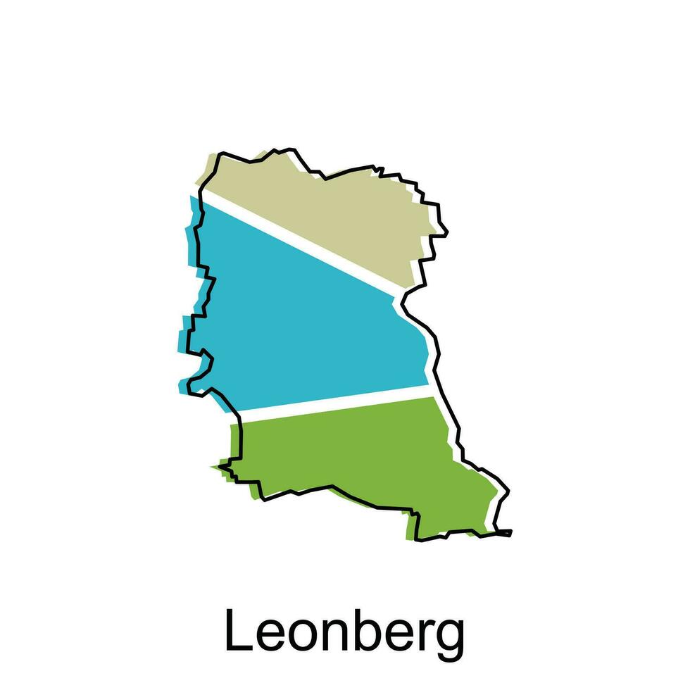 Léonberg ville carte. vecteur carte de allemand pays conception modèle avec contour graphique coloré style sur blanc Contexte