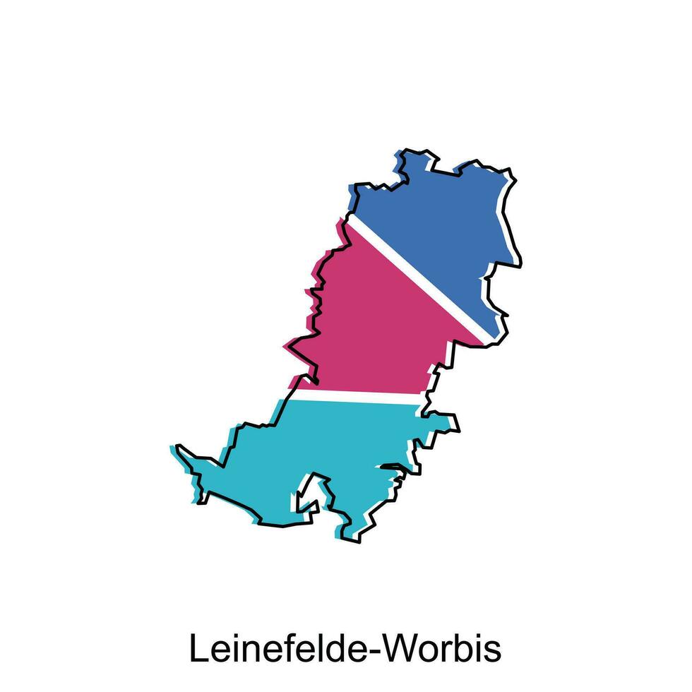 leinefelde worbis ville carte. vecteur carte de allemand pays conception modèle avec contour graphique coloré style sur blanc Contexte