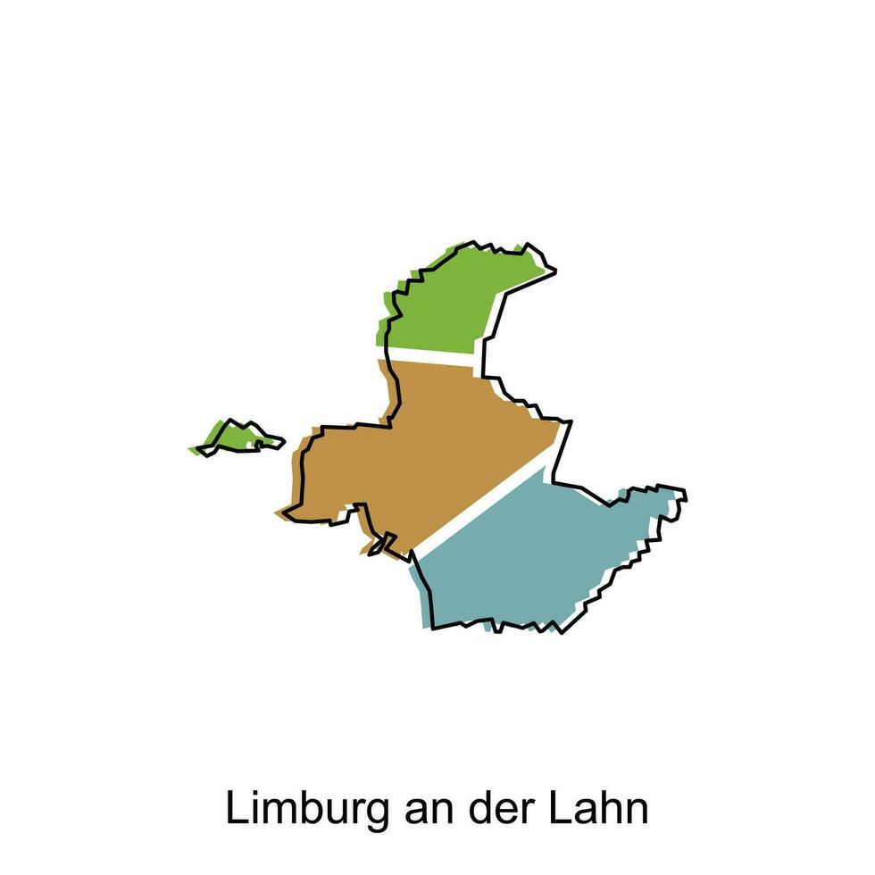 carte de limbourg un der lahn coloré avec contour conception, monde carte pays vecteur illustration modèle