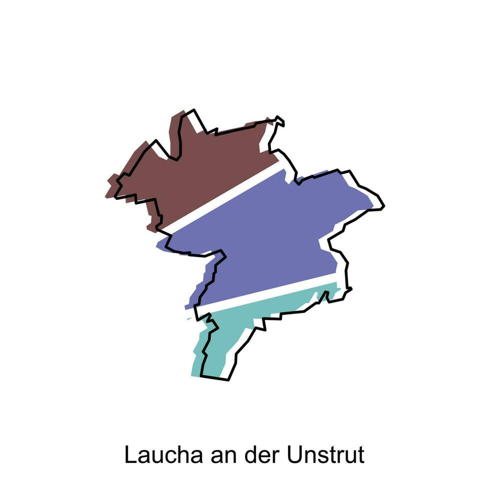 laucha un der se défouler ville de Allemagne carte vecteur illustration, vecteur modèle avec contour graphique esquisser style sur blanc Contexte